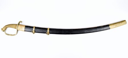 Сабля пехотная офицерская, образца 1863 года ( с ранним клинком), "Золотое оружие" - "За храбрость", с ножнами, образца 1841 г., Россия, Златоуст, 1826-1863 гг.
