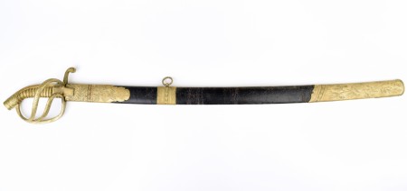 Сабля офицеров флота, с ножнами, образца 1855/1914 года, "Георгиевское оружие - За храбрость", Россия, Златоуст.