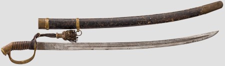 Шашка драгунская офицерская, образца 1881/1909 гг., с ножнами и темляком, Россия, Северный Кваказ, 1917 год.
